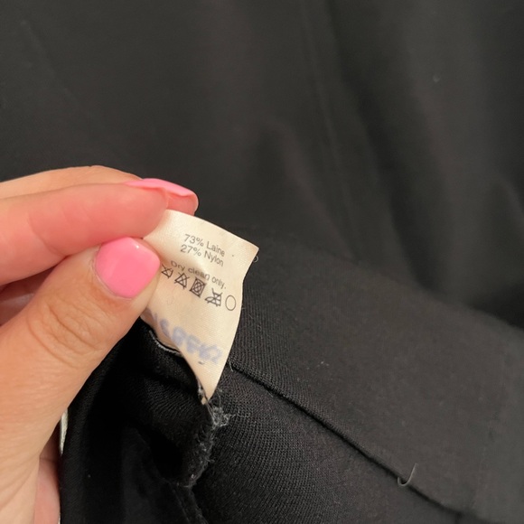 J Crew Solid Black Gold Zipper Accent Wool Blend Short Sleeve Shift Dress Size 2 - Picture 7 of 10